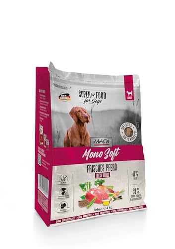 Mac's Halbfeuchtes Hundefutter, weiche Textur, hoher Fleischgehalt, verschiedene Geschmacksrichtungen, 4 kg, Pferd