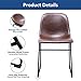 Rfiver Leather Dining Chairs Set of 2, Brown Faux Leather Bucket Seat and Black Metal Legs Upholstered for Home Kitchen Dining Living Room Bedroom Indoor, Industrial Mid Century Modern Style