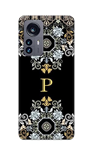 Image of Printed Hard Back Cover Case for Xiaomi 12 Pro Back Cover (Alphabet P) -1803