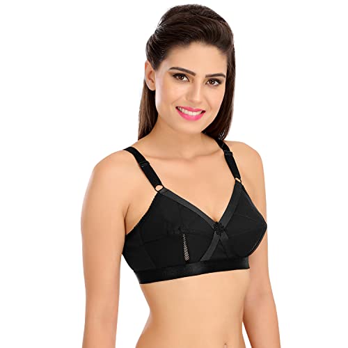 Image of SONA Women's Cotton Padded Wire Free Non Wired Minimiser Minimizer Bra