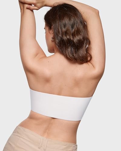 Image of INLYRIC Women's Inbarely Strapless Bandeau Bra Bralette Tube Top Seamless Comfortable Stretchy Non Padded Bras Tops