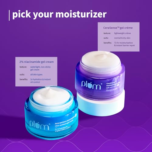Image of Plum CeraSense Moisturizing Creme with Ceramides & Peptides | Instant barrier repair|72-hr moisturization | Dermat-Tested | Moisturizer for dry & normal skin types| Women & Men | 50g