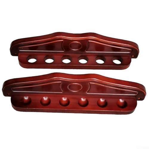 Billiard 6-Slot Pool Hanging Cue Rack, Wooden Rack Holder Stand, Wall Mount Hanging Pool Cue Sticks Rack
