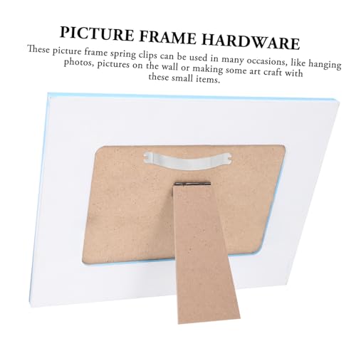 Image of HAPINARY 50pcs Invisible Corner Brackets for Picture Frames Spring Clips for Backing Framing Tools for Photos Drawings and Posters Smooth Wear-Resistant Clips