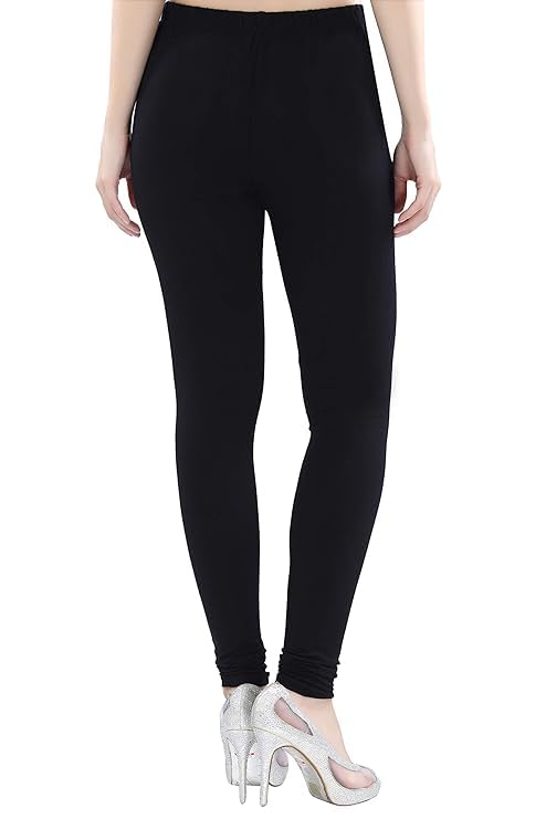 Image of ELAYNA Lycra Stretchable Churidar Leggings for Women's and Girls, White, XL Size, Full Length, Slim Fit