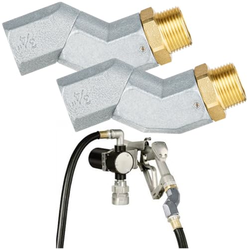 2 piezas de manguera de combustible de aleación de zinc, conector de boquilla giratoria de 360 grados con rosca macho y hembra de 3/4 pulgadas para transferencia de combustible