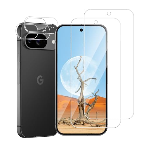 Carantee 2+2 Stück Panzerglas für Google Pixel 9 5G Schutzfolie, 2.5D HD-Klar Displayschutzfolie mit Kameraschutz, Anti-...
