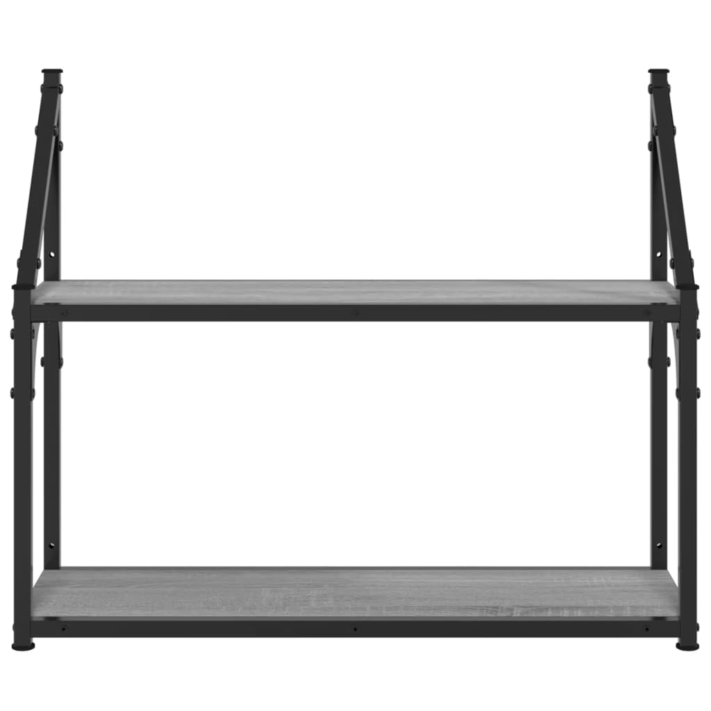 Genérico - Estantería de pared (2 niveles, 60 x 21 x 51 cm), color gris