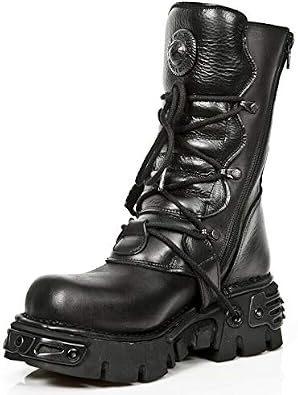NewRock Unisex M.391-S18 Metallic Reactor Punk Goth Rock Biker Calf Boots