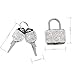 2 Pcs Small Locks with Keys Mini Luggage Locks Bling Padlock with Key Metal Lock for Locker Suitcase Bag(White+Black)