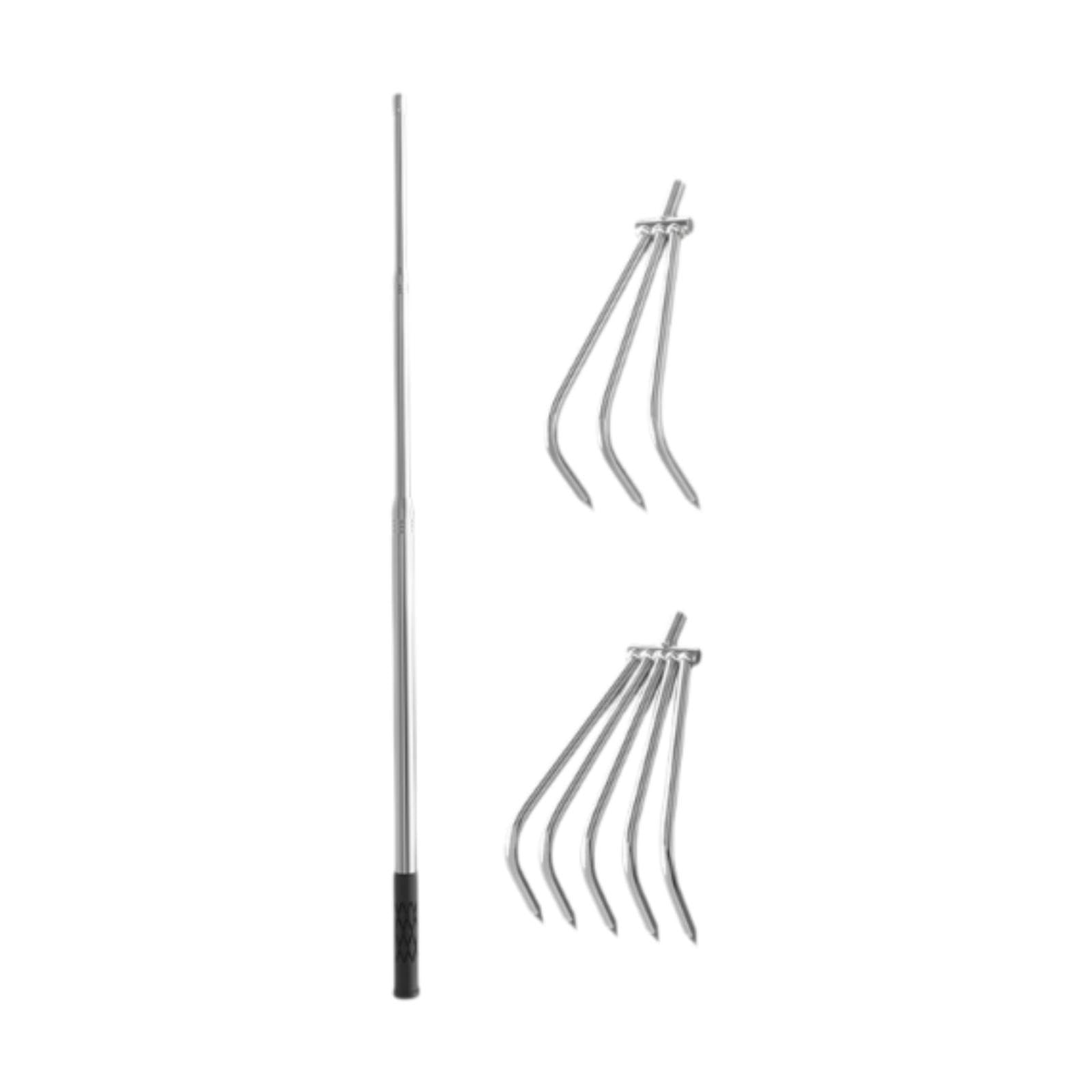 2 Piezas Rastrillo de Hojas Acero Inoxidable Mango Ergonómico Ajustable Cabezal Desmontable Adecuado para Peatones Aficionados a La Jardinerí, 3 Y 5 Dientes