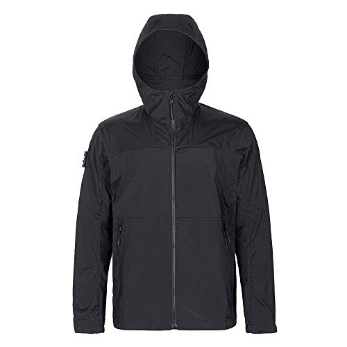 Excellent Elite Spanker Men's Lightweight Zip Waterproof Windbreaker Jacket Active Hooded Packable Jacket Trench Coats(Blk-M) #TOP2