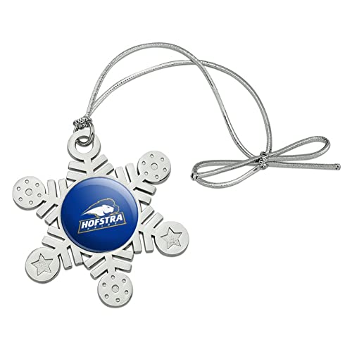 GRAPHICS & MORE Hofstra University Lions Logo Metal Snowflake Christmas Tree Holiday Ornament