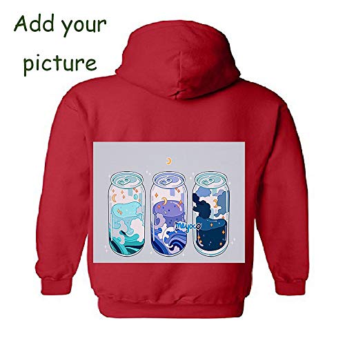 Custom Sweatshirt Hoodie Pullover Personalized Double-Sided Customization Red #TOP5
