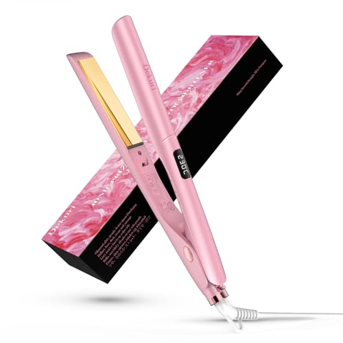 Dekuri Planchas del Pelo 2 en 1 alisadora y rizadora, placas de titanio lisas, alisadora de calentamiento rápido en 30s, pantalla LCD 120 230℃, Plancha Pelo iónica para mujer(Rosa)