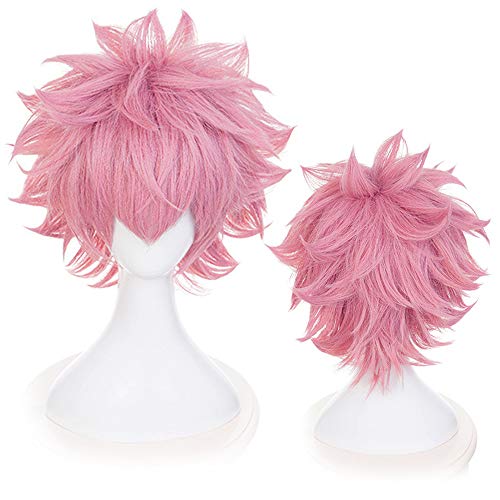 OSIAS Peluca Cosplay Anime, Peluca Fiesta Halloween, Redecilla Gratis(Ashido Mina)