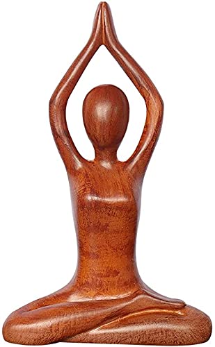 Estatuilla De Yoga En Polyresina - 18cm, Decoración Zen Para Casa/jardín (color Marrón)
