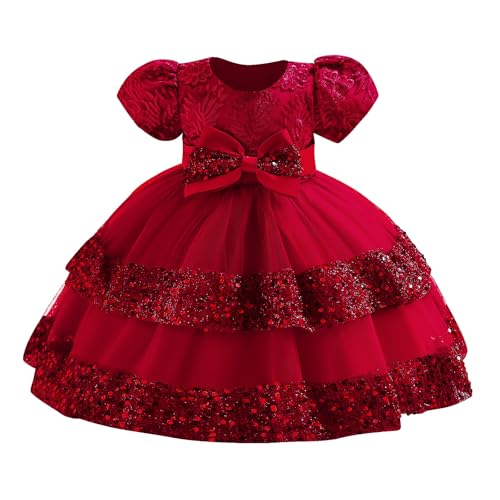 Belovecol Baby Mädchen Spitzenkleid Bowknot Kleider Hochzeitswettbewerb...