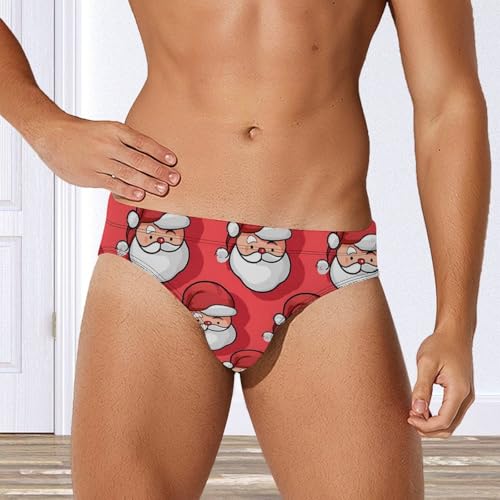 Christmas Funny Santa Mens Swim Briefs Bikini Swimwear Print Beach Shorts Sexy Swimsuit4