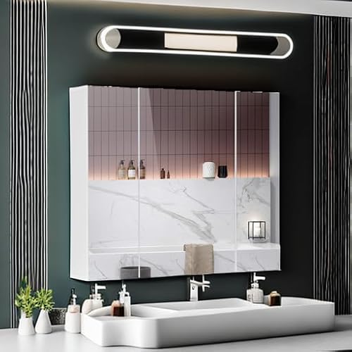 image for DICTAC Medicine Cabinet Bathroom Mirror Cabinet with 3 Door 27.6x23.62