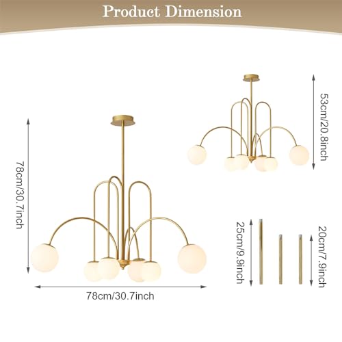 Plafonnier globe en verre pour éclairer efficacement une grande table - 3