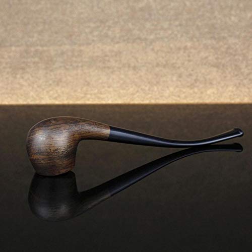dadi Classic Ebony Wood Pipe 3mm Filter Long Smoking Pipe Multifunction Metal Tool Wooden Stand Handmade Tobacco Pipe 1pcs,1 pc pipe