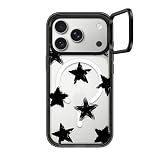CASETiFY インパクト リングスタンド iPhone 17 Pro ケース [スタンド機能/MagSafe対応/耐衝撃] - Star Marks - ブラック