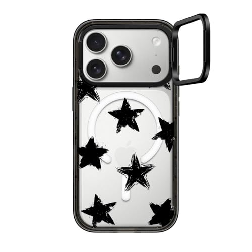 CASETiFY �C���p�N�g �����O�X�^���h iPhone 17 Pro �P�[�X [�X�^���h�@�\/MagSafe�Ή�/�ϏՌ�] - Star Marks - �u���b�N