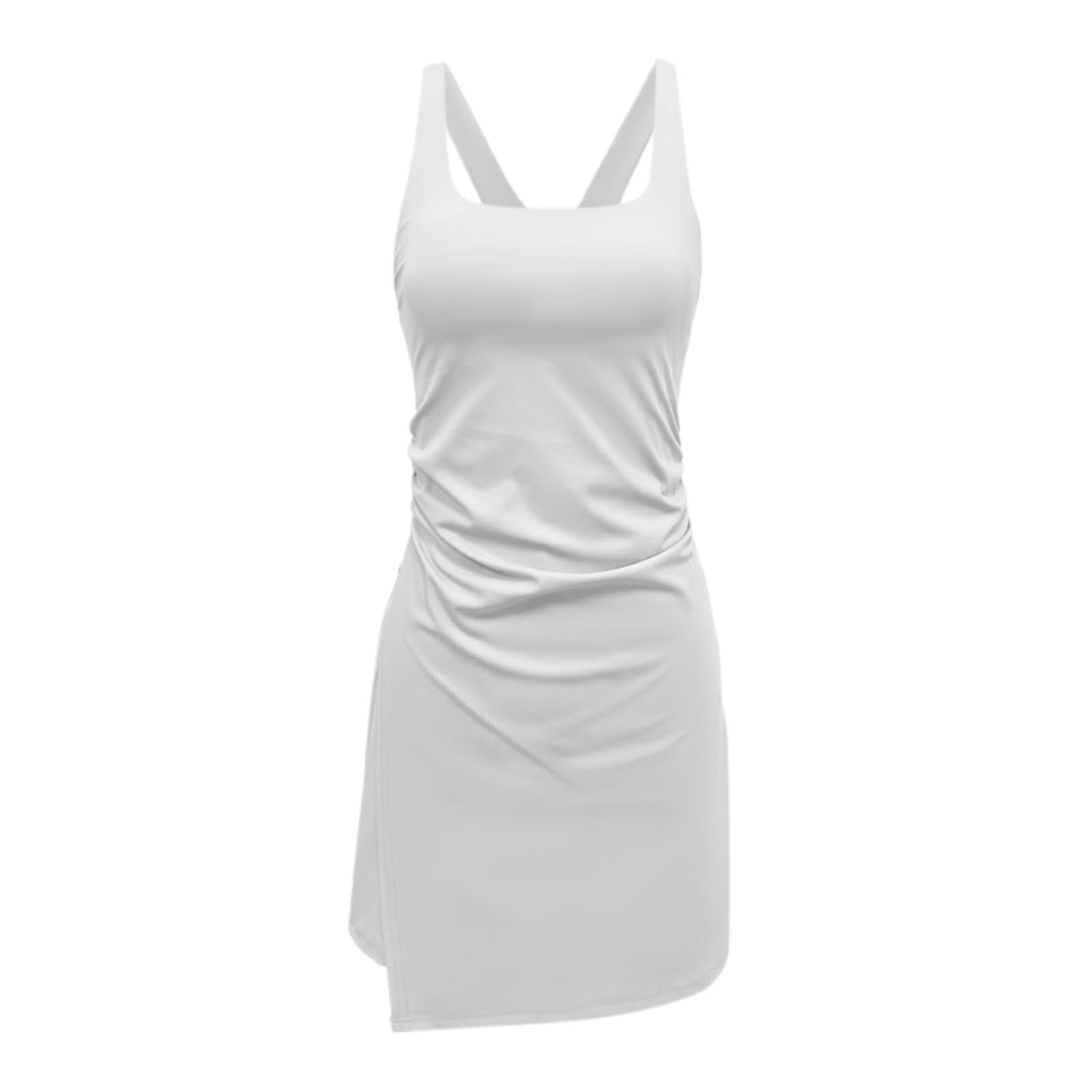 Generisch 2026 Vestido casual de mujer para actividades deportivas Yoga con diseño sin mangas con realce lateral en la cintura