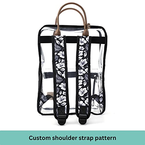 Argen Heavy duty clear TPU Backpack with Leather Handle, Clear bag Stadium approved, Transparent School Book Bag, See Through Bags for for Adults, TPU Bookbags Medium3