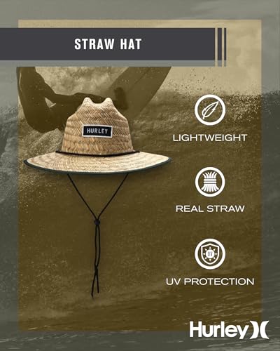 Image of Hurley Men's Straw Hat - Bayside Lifeguard Straw Sun Hat