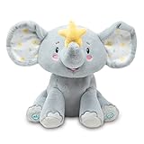 Cuddle Barn - Twinkling Starlight | Animated Musical Elephant Stuffed Animal Baby Plush Toy with Soothing Light and Volume Control Plays 15 Minutes of Lullabies, 11 inches