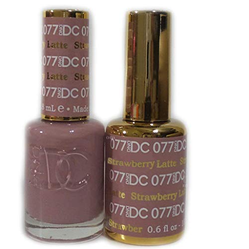 DND DC 100% Pure Soak Off Gel - All in One - Nail Lacquer and Gel Polish, 0.5 Oz / 15ml each - (077 - Strawberry Latte)