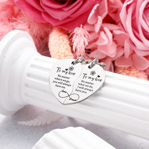 Image of 2Pcs Mother Daughter Heart Matching Keyring Keychain Set Gifts For Mom Christmas Mothers Day Gifts from Daughter