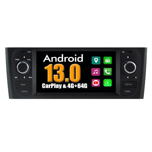 RoverOne Sistema Android Autoradio para Fiat Punto Linea 2007-2011 con Multimedia Estéreo GPS Navegación Radio Bluetooth USB Mirror Link