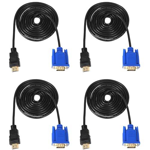 Uikdjgu 4X HDTV Macho A VGA Hd-15 Macho 15Pin Cable de Adaptador 6Ft 1.8M 1080P