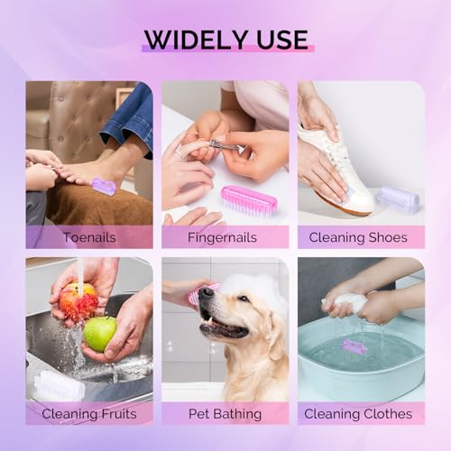 Image of Melodysusie All in One Nail Brush Set, 3 Pack Nail Brushes for Cleaning Fingernails, Nail Dust Brush and Cleaner Scrubbing Set Manicure Pedicure Tools for Men and Women