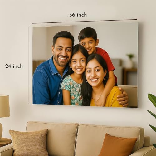 Image of ZOCI VOCI Acrylic Photo Frame for Wall - Glass-Like Premium Display | Modern Wall Mounted Family & Portrait Photo Frame (Without LED, 24X36)