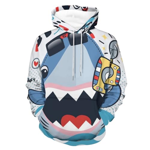 Sweat à capuche requin UMENG unisexe taille S en coton doux