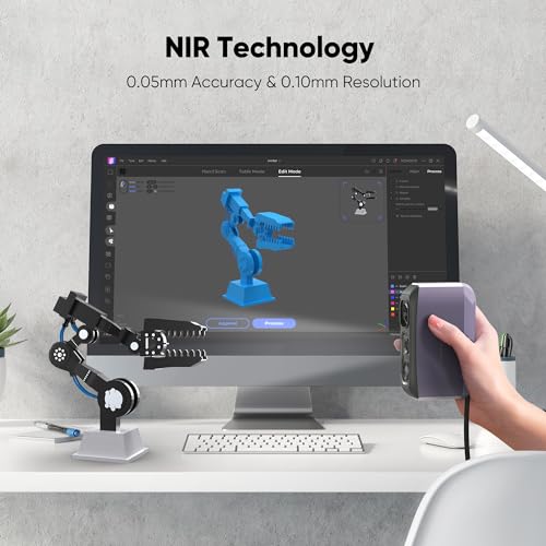 Image of 3DMakerpro 3D Scanner for 3D Printing, Handheld 3D Printer Scanner 0.05mm Precision, 10FPS Scanning Speed for Medium Object, Support for Android /iOS /Win /MacOS, Moose Lite Premium Kit