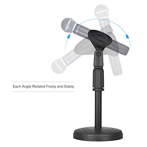 Suporte de microfone de mesa ajustável TPOTOO com clipe máx. Altura 345 mm para reuniões palestras P