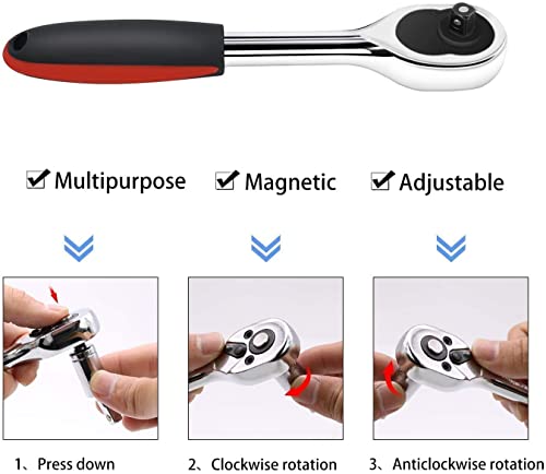 Image of 46 in 1 Pcs Tool Kit & Screwdriver and Socket Set, Multi Purpose Combination Hand Tool Case for Home, Office, Bike, Car, Laptop, and Electronic Repairs