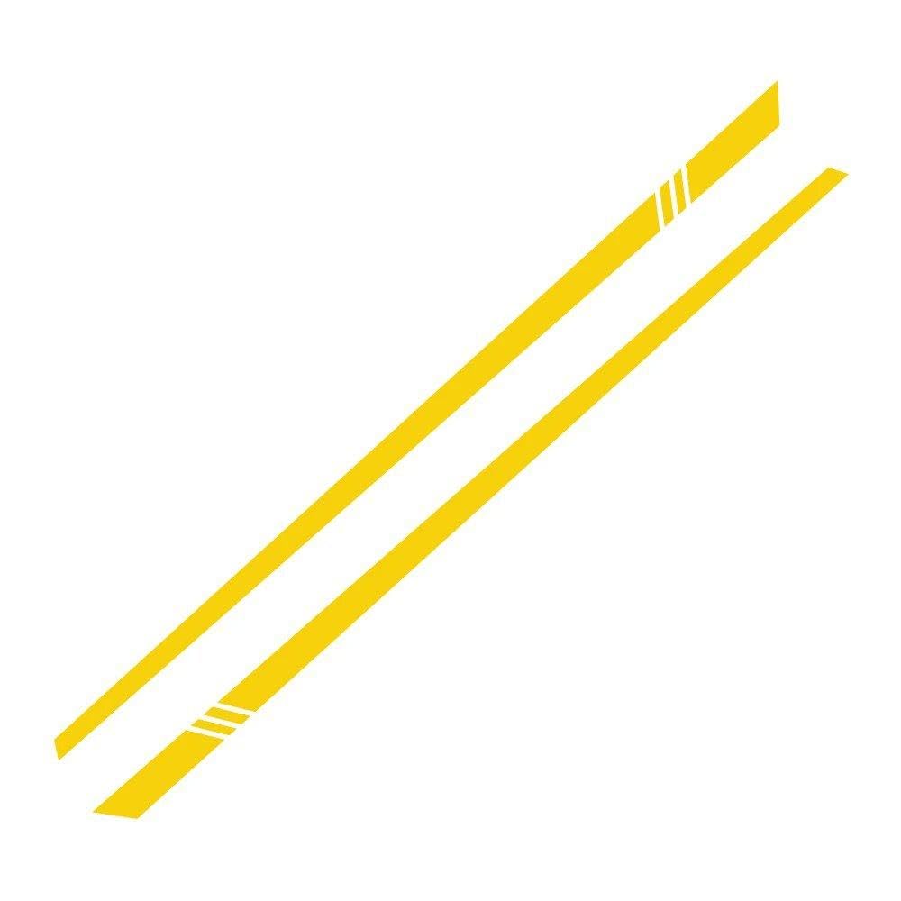 Glossy Racing Stripe Vinyl Decals Adhesive Stickers Universal Fit Side(Yellow)
