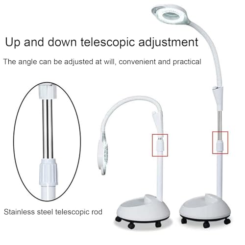 LED-Prüfungslampe mit 8-facher Vergrößerung, hocheinstellbares medizinisches Licht für Kliniken und Zahn, tragbare chirurgische schattenlose Lampe mit weicher Glare-Free-Beleuchtung und mobilem Stände