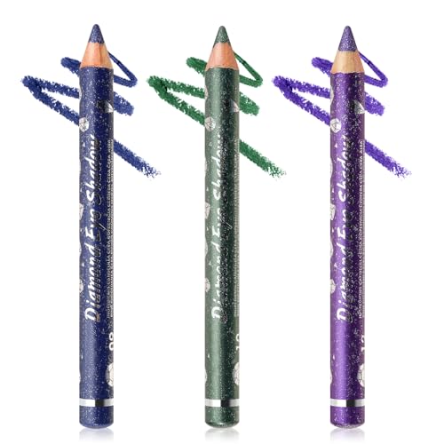 Boobeen 3Pcs Crema Sombra de Ojos Lápiz, Glitter Eyeshadow Crayon Stick Waterproof Eye Shadow Brightener Pen, Long Lasting Shimmer Eyeshadow Makeup Sparkling, Fácil de Usar