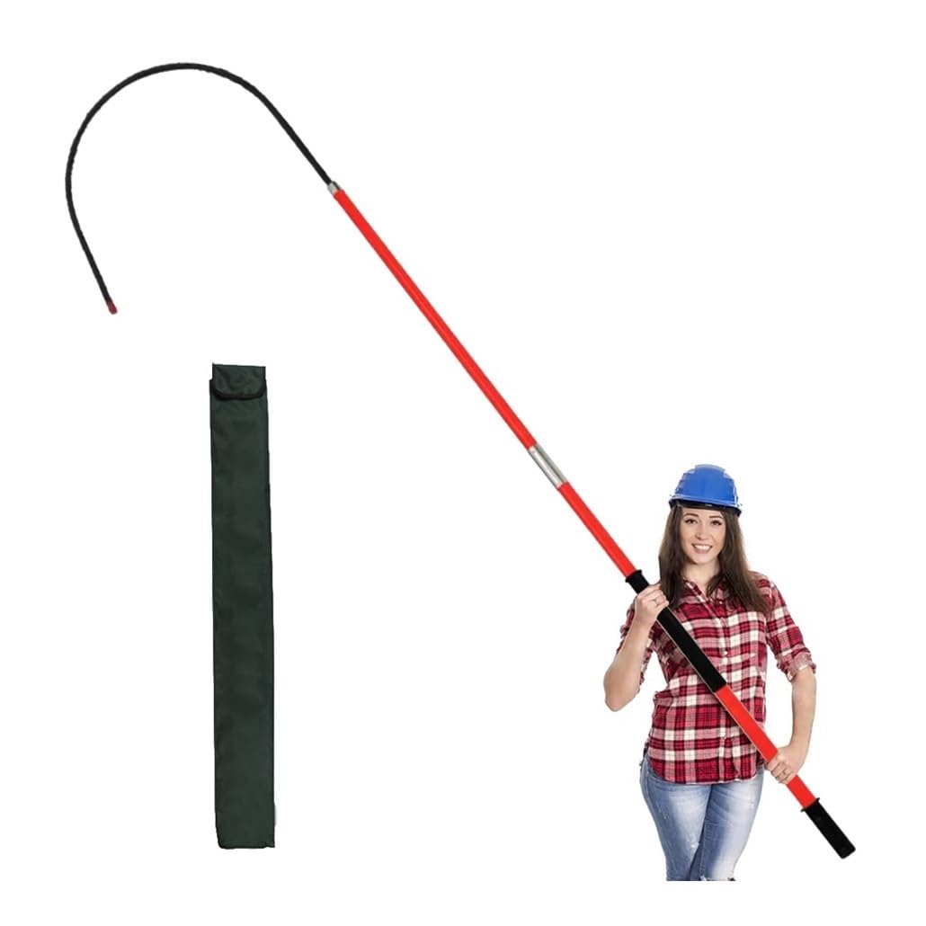 MSHGSKU High Voltage Rescue Hook - Insulated Emergency Sticks, Anti-Electrocution Safety Tool for Electrical Substations, 2.0m (6.6ft) Red Rescue Gear