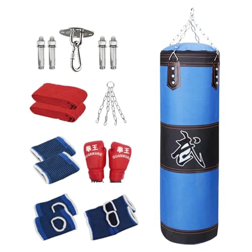 Sac de frappe vide à remplir avec chaîne de suspension pour entraînement de boxe à la maison