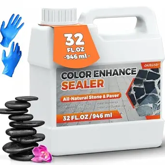 32oz Wet Look Color Enhancer Sealer for Outdoor Surfaces, High Gloss Stone Sealer for Pavers, Tiles, Floors, Concrete