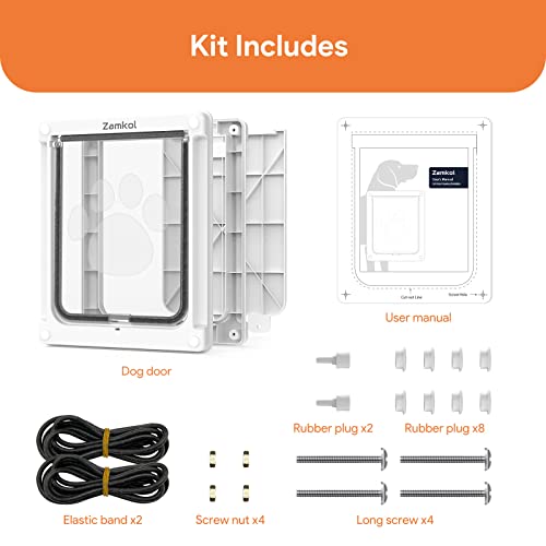 Dog Door, Pet Door For Dogs And Cats, 8.86" X 11.1" Inner Frame For Medium Dog And Pets, Easy To Install, Closing Panel Included, Durable Frame Doggy Door For Door & Wall, White Doggie Door, Medium #TOP6