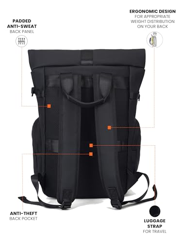 Image of FUR JADEN Vegan Leather Stylish 15.6 Inch Premium Laptop Backpack for Office & Travel